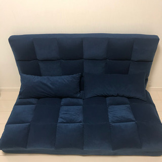 【新品】ソファベッド ネイビー 折りたたみ