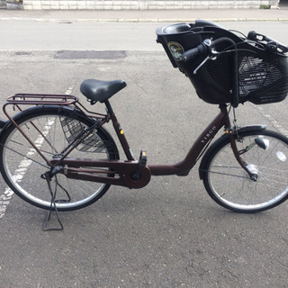 チャリンコママ 自転車 子供乗せ籠付き ママチャリ