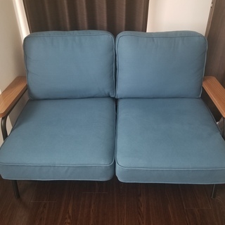 新品 2人掛け　レトロ　ソファ　ネイビー 