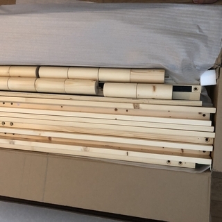 タンスのゲン すのこベッド シングルベッド ベッドフレーム 天然木 3段階高さ調節の画像