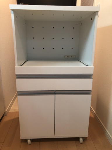 電子レンジ台　白