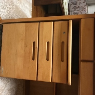 学習机とワゴン　無垢の画像