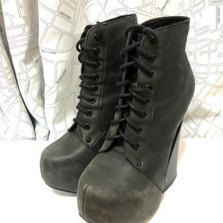 Jeffrey Campbell  レースアップショートブーツ 38の画像