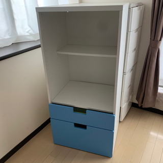 イケア IKEA STUVA ストゥヴァ◇ホワイト, ライトブルー◇本棚 収納棚 子供部屋収納 キッズ ジュニア おもちゃ箱の画像