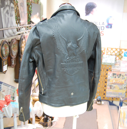 HARLEY-DAVIDSON ライダースジャケット 40 Lサイズ相当 ブラック ダブル 革製 黒 ハーレーダビッドソン ☆ Pay