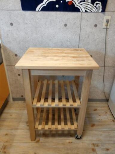 (取引中)ikeaキッチンワゴン, バーチ
