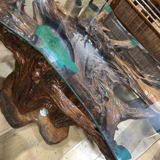 高級 屋久杉 ガラステーブル 大特価‼︎ 希少価値 屋久杉 特典有 ガラス テーブル 高級