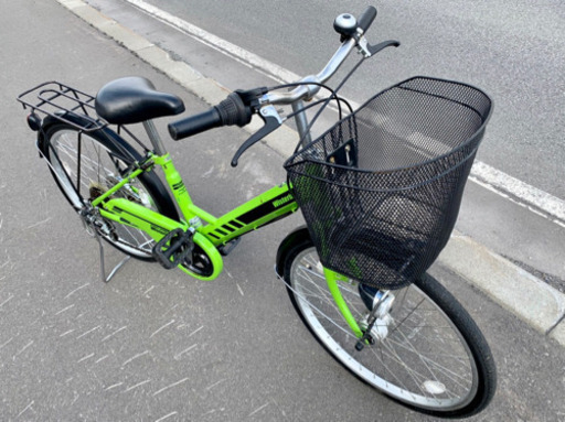 ? 点検整備済み❣️?小柄な方必見‼️自転車 Wisteria  22インチ　６段切替　緑?無料配送?