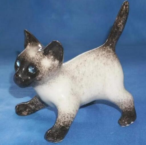 イタリア製　陶器　シャムネコ　猫　実物大　等身大　ビンテージ　ケンジントン風アイ 全6種】イギリス ケンジントンキャット ウィンスタンレイ #2 シャム猫