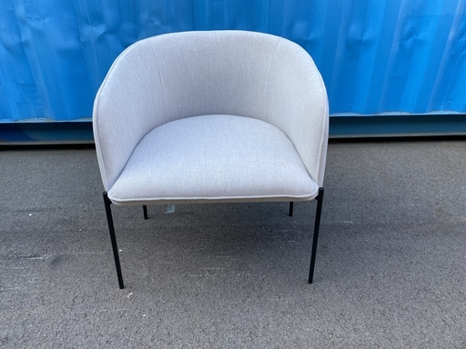 展示品 藤栄 アームチェア ロビーチェア ラウンジチェア ラウンド型 オフホワイト 中古品①