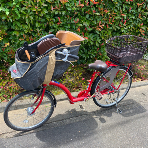 【交渉中】非電動自転車☆子供乗せ☆レインカバー＆後ろカゴ付き