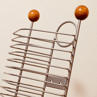 CD収納ラック タワー 木とシルバーの飾り棚 インテリアにも ★ 下4段はDVD兼用？ ◆の画像