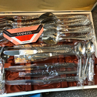 コーヒーカップ　ステンレス　カトラリー　ガラスコップ　山本寛斎　漆お盆　未使用品まとめ4点の画像