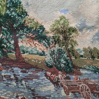 6/21までに! ヨーロッパ式刺繍絵タペストリー: At the River