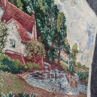 ヨーロッパ式刺繍絵タペストリー:  At the River 6/21までに! ヨーロッパ式刺繍絵タペストリー: At the River