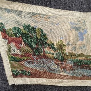 6/21までに! ヨーロッパ式刺繍絵タペストリー:  At the River