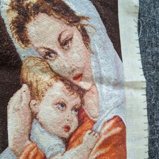 ヨーロッパ式刺繍絵タペストリー:  Madonna with the Child