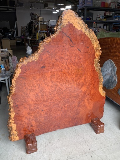 極上品！ 花梨 衝立 唐木 玉杢 珠杢 葡萄杢 一枚板 幅1200×高さ1410×奥行370mm （脚部） 大型 C