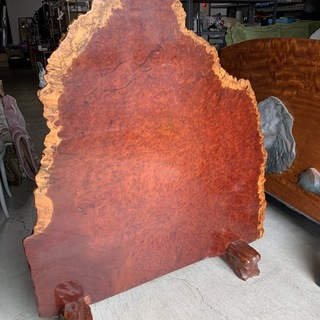 極上品！ 花梨 衝立 唐木 玉杢 珠杢 葡萄杢 一枚板 幅1200