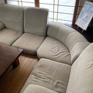 コーナーソファー　汚れあり　凹みあり