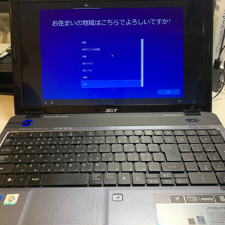 ノートパソコン　acre ASPIRE15インチ　core i5 4GBメモリ、500GB HDD