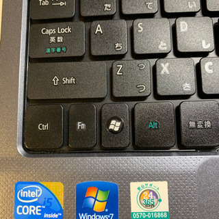 ノートパソコン　acre ASPIRE15インチ　core i5 4GBメモリ、500GB HDDの画像