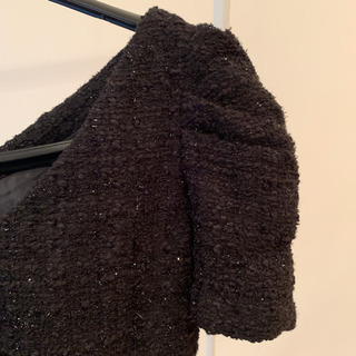 冬用ブラック ミニワンピース ドレスの画像