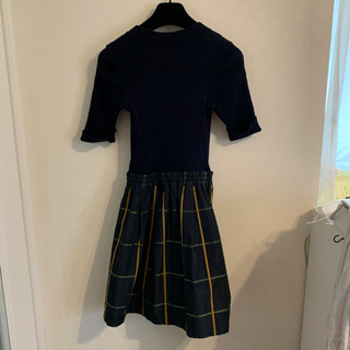 バーバリー ブルーレーベル ワンピース 半袖 36 ネイビーの画像