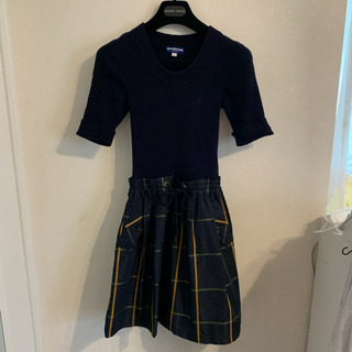 バーバリー ブルーレーベル ワンピース 半袖 36 ネイビー