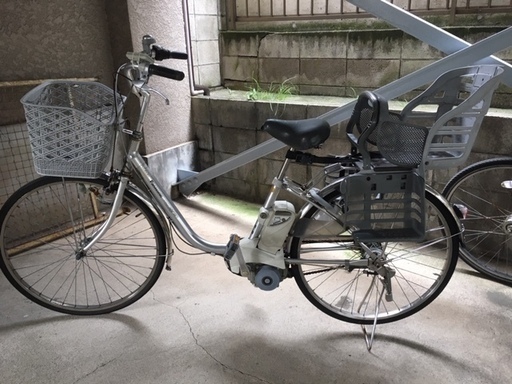【値下げ】中古　電動アシスト自転車　パナソニック　リチウムVIVI　SS　シルバー　3.1Ah　OGKリアチャイルドシート付