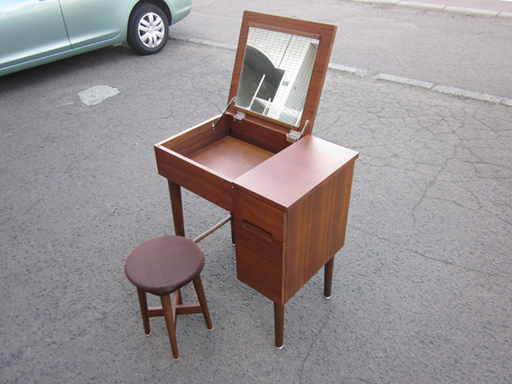 1面コンパクトドレッサー チェア付き 木製 幅62cm ブラウン系 南12条店