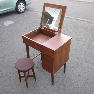 1面コンパクトドレッサー チェア付き 木製 幅62cm ブラウン系 南12条店