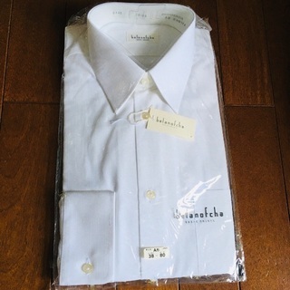 【新品】メンズ　長袖　白　Yシャツ　首回り38