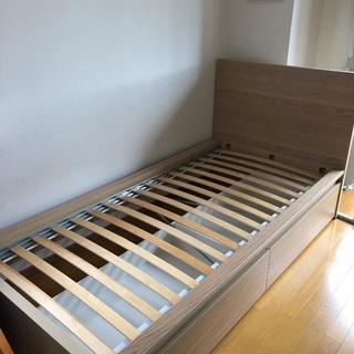 MALM マルム ベッドフレーム 収納ボックス2個付き, 90x...