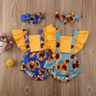 ロンパース🌻ひまわりジャンプスーツの画像