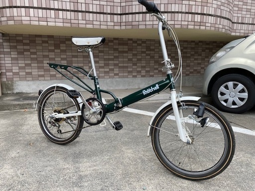 かなり美車！Raychell　20インチ　折りたたみ自転車　グリーン　６段変速　サス付き　鹿児島市