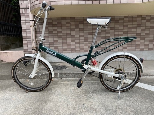 かなり美車！Raychell　20インチ　折りたたみ自転車　グリーン　６段変速　サス付き　鹿児島市