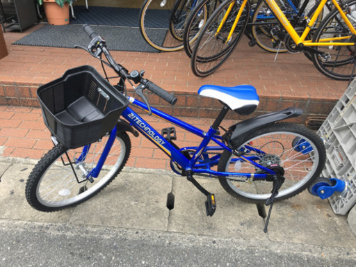 極美品 21テクノロジー 22インチ 子供用自転車 マウンテンバイク 青