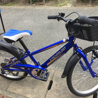極美品 21テクノロジー 22インチ 子供用自転車 マウンテンバイク 青