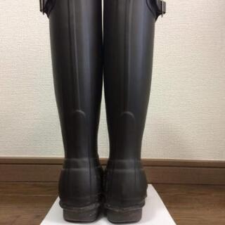 Hunter レインブーツブラウン色の画像