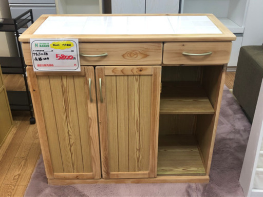 【リサイクルサービス八光　田上店　配達・設置OK】ナチュラル木目　食器棚