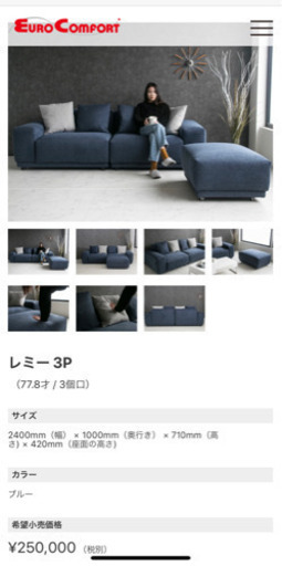 ユーロコンフォトのソファ 定価10万超