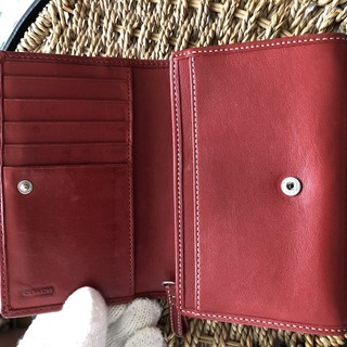 coach コーチ 折財布 赤の画像