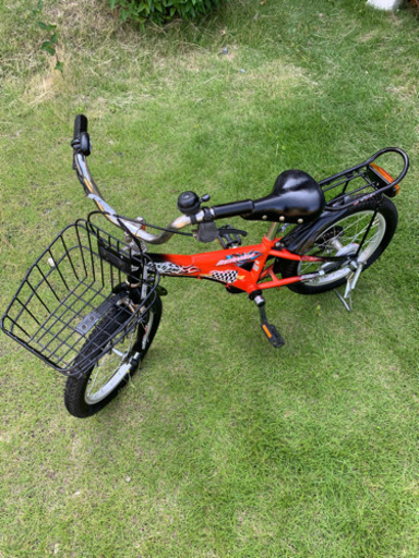 子供用自転車　FAST RANE Racing 16インチ　カゴ、スタンド、補助輪付き