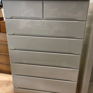 【美品】鏡面仕上げ タンス スライドレール付 ホワイト チェスト