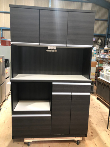 食器棚 キッチンボード レンジボード◆ブラウン