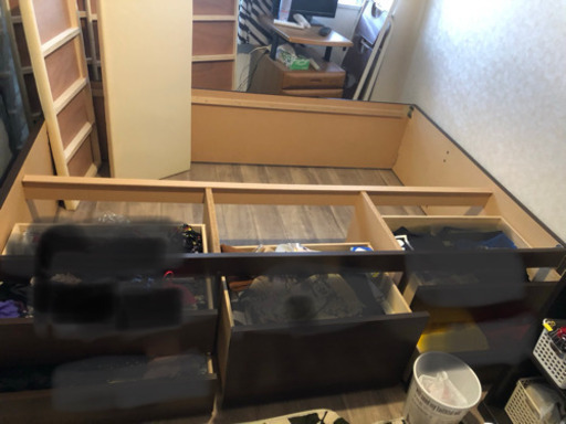 宮無し引き出し収納付きダブルベッド✴︎中古