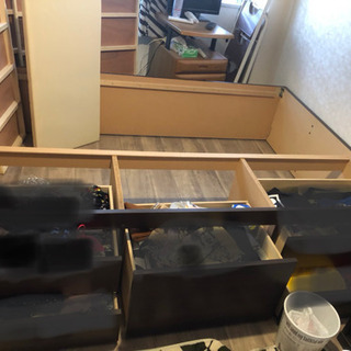 宮無し引き出し収納付きダブルベッド✴︎中古の画像