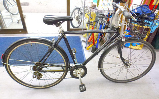 自転車 27インチ ６段切替 鍵付き Mark Rosa BRIDGESTONE ブリジストン 黒 ブラック ママチャリ