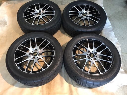 BBS RE-L2 5039 16x6.5j 4x100 is47 ハブリング 内径 60mm ハブ径 70mm ポテンザ アドレナリン RE003 225/50r16 8部山 5.4mm溝 2018年製 夏タイヤ アルミホイール 4本セット  札幌発